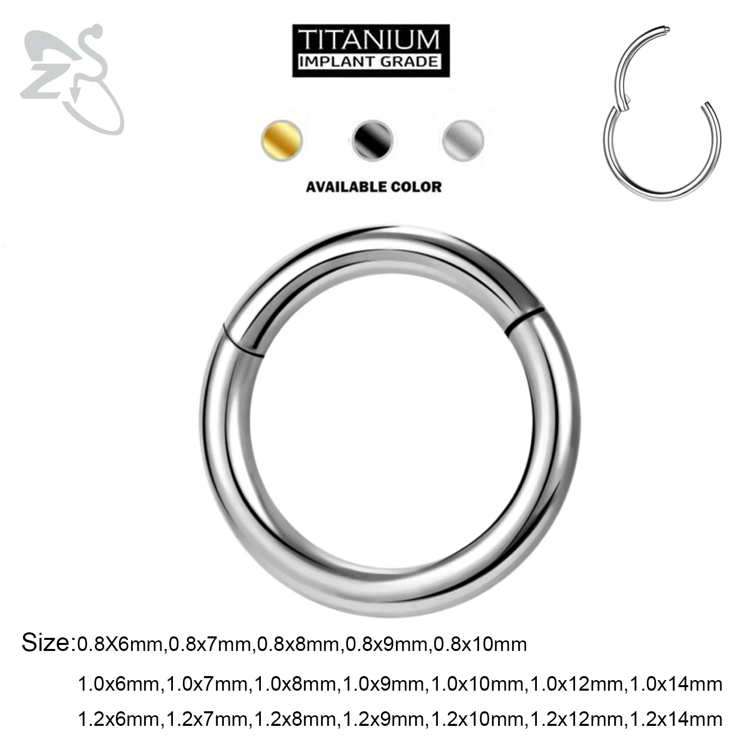 ZS 1PC G23 Titanium Nose Ring Hinge Septum Clicker 16G/18G/20G Spiral Cartilage Rook Earring Silver Color Tragus Helix Piercing
ZS 1PC G23 Titanium Nose Ring Hinge Septum Clicker 16G/18G/20G Spiral Cartilage Rook Earring Silver Color Tragus Helix Piercing