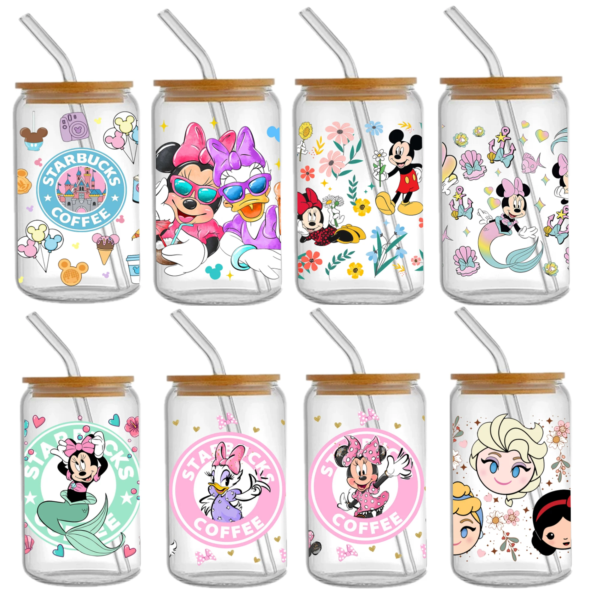 

Disney Princess 16oz DTF Sticker Cups Cool Personalize UV Wrap Transfer Sticker Custom Labels DIY Logo Selfadhesive Waterproof