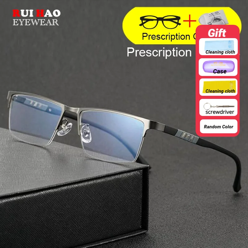 Customize Prescription Glasses Men Stainless Steel Glasses Frame Fill Optical Lenses Myopia Hyperopia Aolly Frame Tr90 Temples
Customize Prescription Glasses Men Stainless Steel Glasses Frame Fill Optical Lenses Myopia Hyperopia Aolly Frame Tr90 Temples