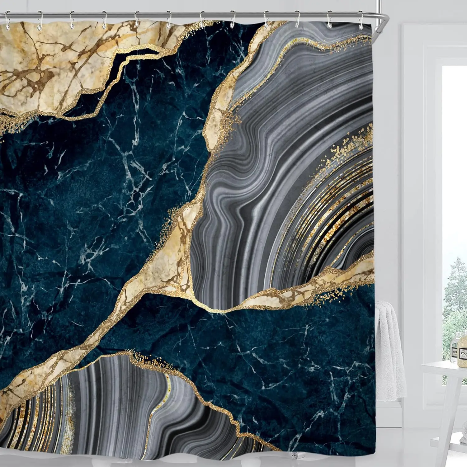 Gold Marble Shower Curtain Gold Crack line Abstract Bathroom Decoration Shower Curtain Waterproof Washable Fabric Shower Curtain
Gold Marble Shower Curtain Gold Crack line Abstract Bathroom Decoration Shower Curtain Waterproof Washable Fabric Shower Curtain
