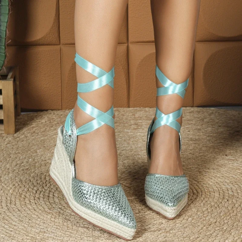 Simple Fashion Strappy Large Size 35-42 Women Shoes Elegant Woven Wedge Sandals Women Comfortable Designer Brand Sandals Women 27 Se31cf38803d64539a55aa2f24670e22bV