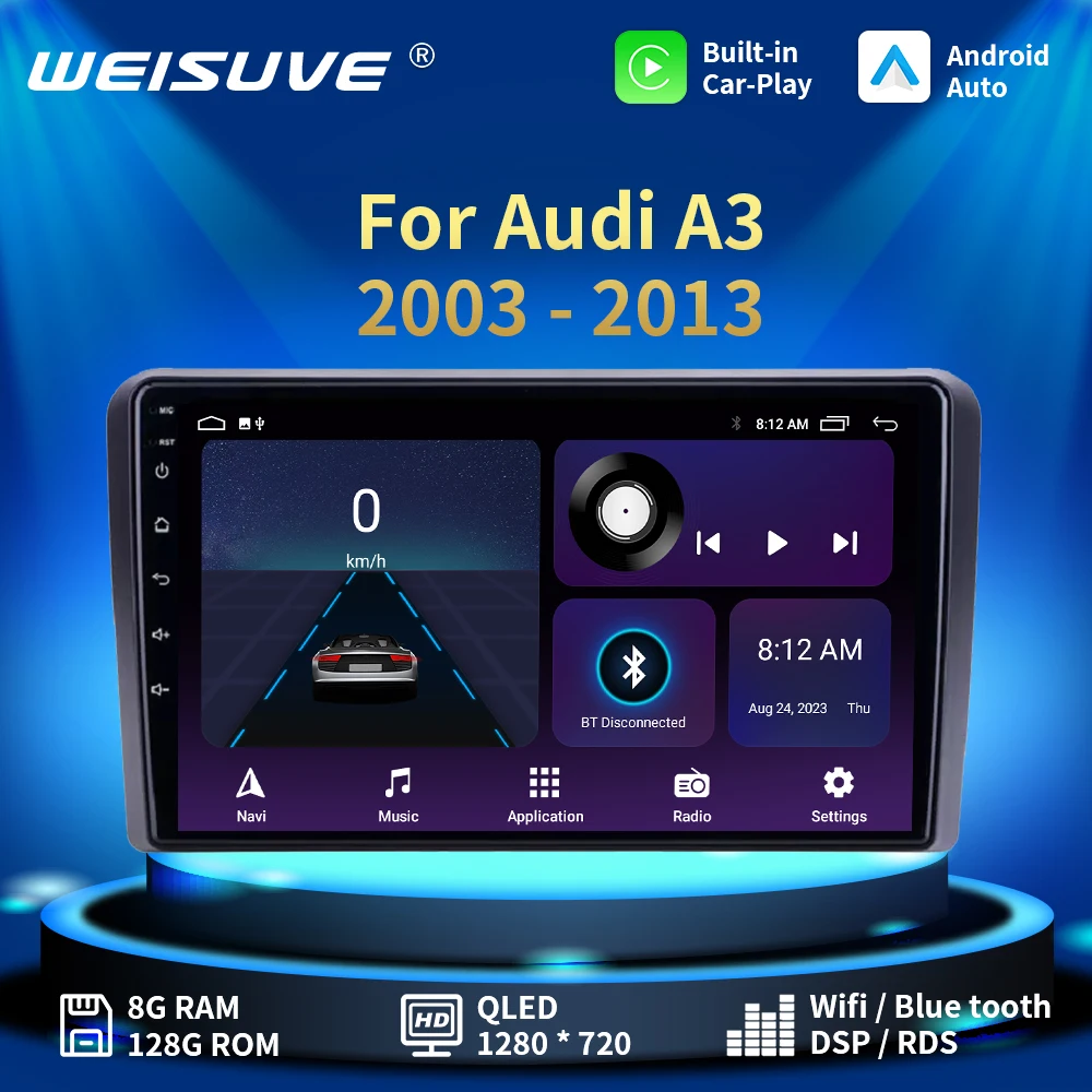 Автомагнитола 9 дюймов, 2 Din, Android 12, стерео с экраном для Audi A3 8P 2003-2012, Carplay, интеллектуальный мультимедийный плеер с Wi-Fi
Автомагнитола 9 дюймов, 2 Din, Android 12, стерео с экраном для Audi A3 8P 2003-2012, Carplay, интеллектуальный мультимедийный плеер с Wi-Fi