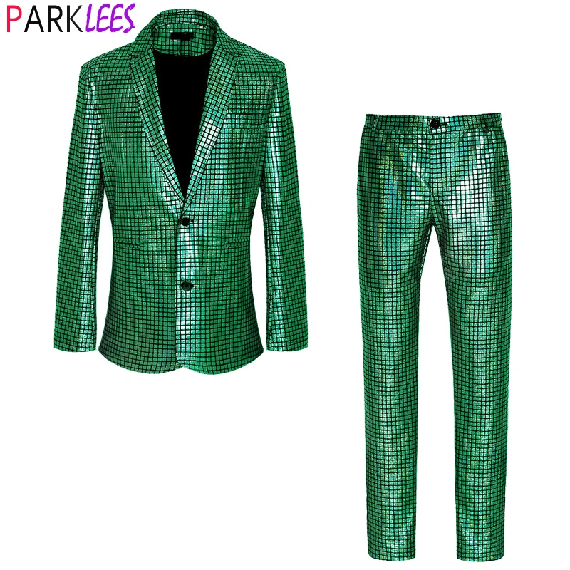 Mens Green Metallic 70s Disco Dance Outfits Christmas Halloween Party Blazers and Pants Set Stage Prom Singer Costume Homme XL
Mens Green Metallic 70s Disco Dance Outfits Christmas Halloween Party Blazers and Pants Set Stage Prom Singer Costume Homme XL