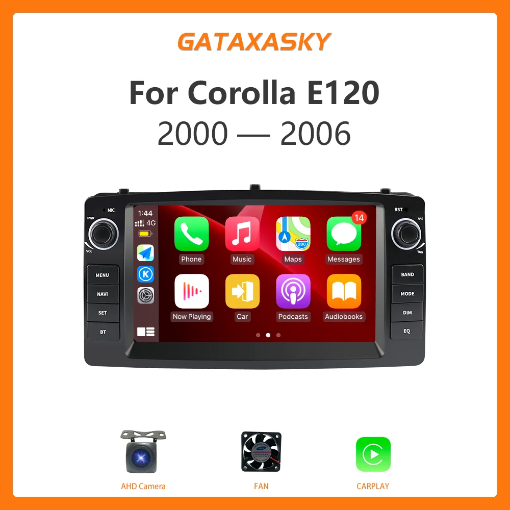 

GATAXASKY Android Car Radio Multimedia Video Player For Toyota Corolla E120 e 120 BYD F3 2007-2011 carplay DSP IPS 6GRAM WiFi