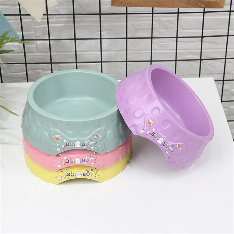 

Bamboo Fiber Dog Bowl Non-slip Pet Bowls for Small Medium Large Dogs Puppy Feeding Food Drinking Water Bowls Durable Pets Feeder