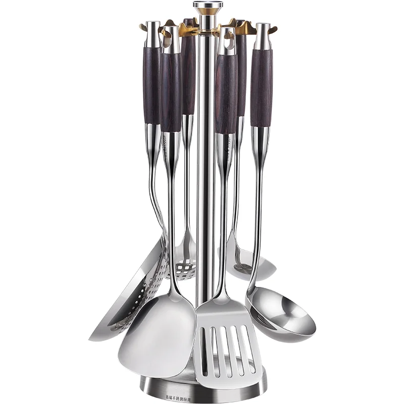 LFGB Certificate 7 Pcs 316 Stainless Steel Carousel Cookware Set Spatula Ladle Colander Turner Luxury Kitchenware Cooking Tool
LFGB Certificate 7 Pcs 316 Stainless Steel Carousel Cookware Set Spatula Ladle Colander Turner Luxury Kitchenware Cooking Tool