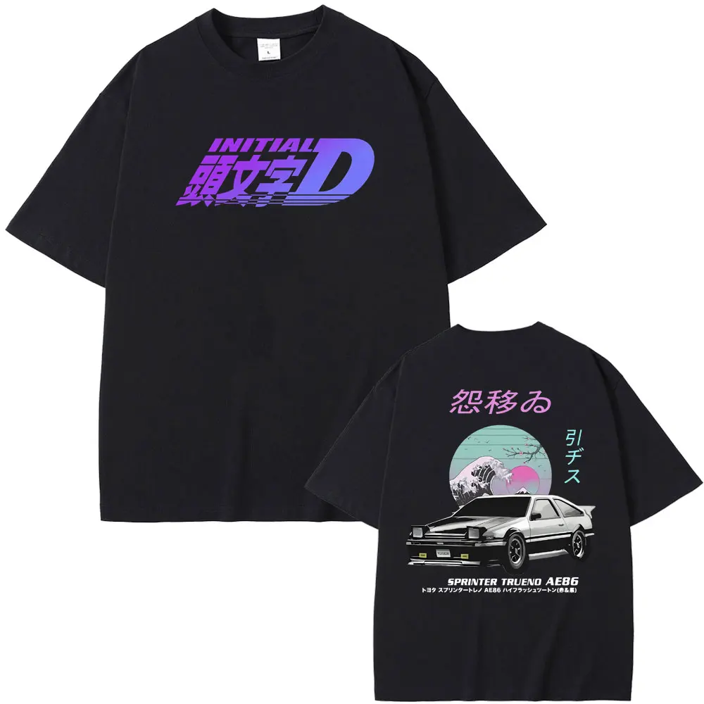 

Anime Initial D Drift AE86 Fujiwara Tofu Shop Graphic Tshirt R34 Skyline GTR JDM T Shirt Fujiwara Takumi Manga Vintage Men Tees