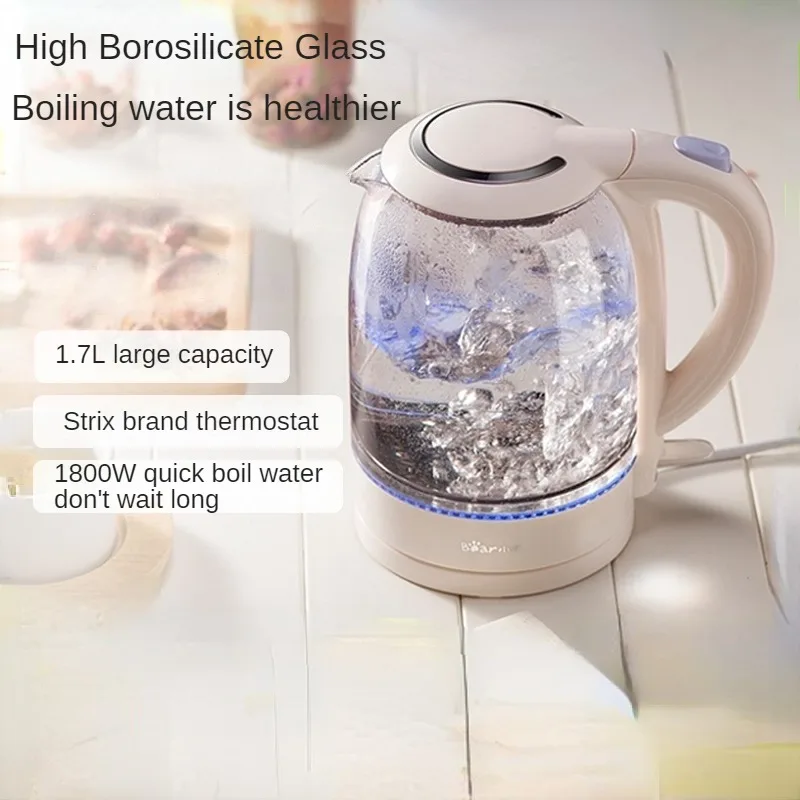 

Electric Kettle 220V Glass Tea Kettle Automatic Household 1.7L Large Capacity Blue Light чайник Bouilloire électrique غلاية ماء