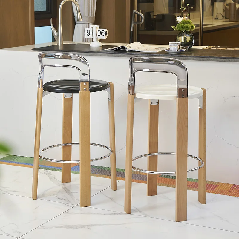 

Роскошные барные стулья, высокие стулья, Кухонные деревянные дизайнерские барные стулья, современные прозрачные табуреты, Altos Cocina, домашняя мебель