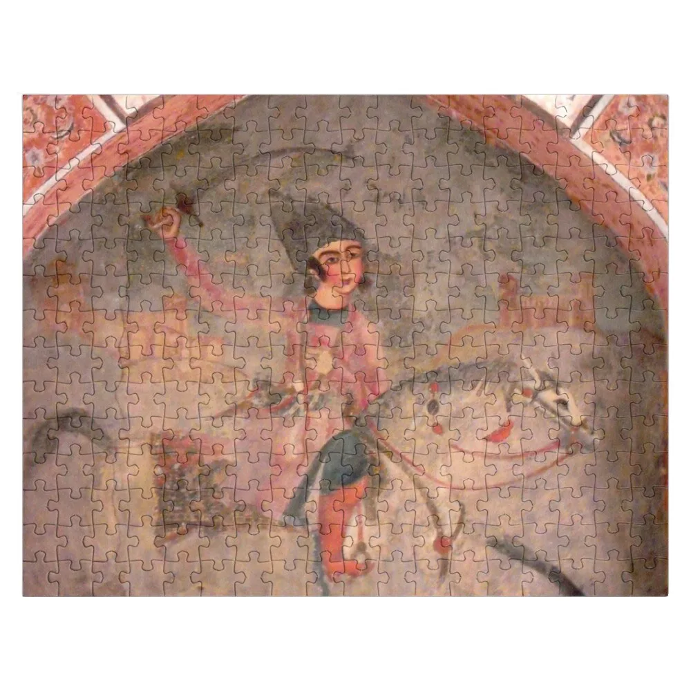 

Persian Miniature Fresco Medieval Warrior knight on Horseback Jigsaw Puzzle Custom Gifts Puzzle Works Of Art