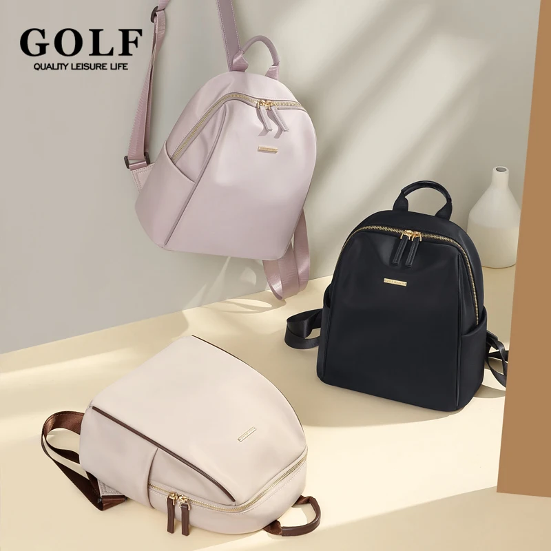 

GOLF Pink Back Pack Small Women's Backpack Black Waterproof Oxford Apricot Aesthetic Handbag Female Bag New Fashion High Quality