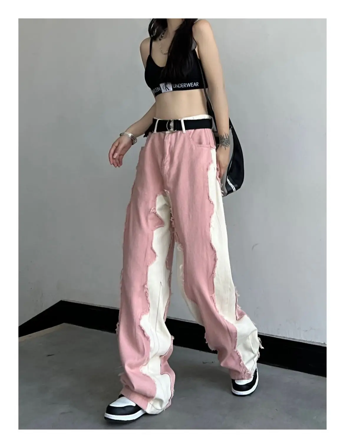 Pink Women's Jeans Wide Leg Pants High Waist Baggy Vintage Straigh Denim Pants Casual Street Hip Hop Fashion Mom Denim Trouser
Pink Women's Jeans Wide Leg Pants High Waist Baggy Vintage Straigh Denim Pants Casual Street Hip Hop Fashion Mom Denim Trouser