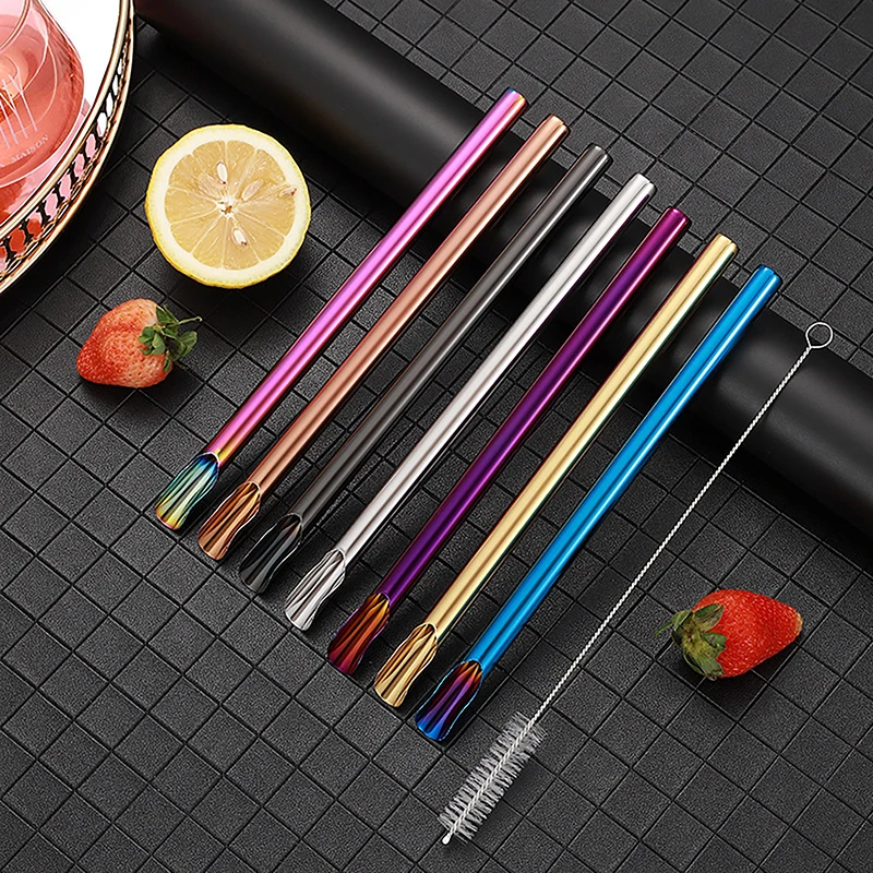 1Pc Reusable Stainless Straw Spoon Durability Creative ins style Drinking Stirring Spoon Bar Creative Colorful Straw
1Pc Reusable Stainless Straw Spoon Durability Creative ins style Drinking Stirring Spoon Bar Creative Colorful Straw