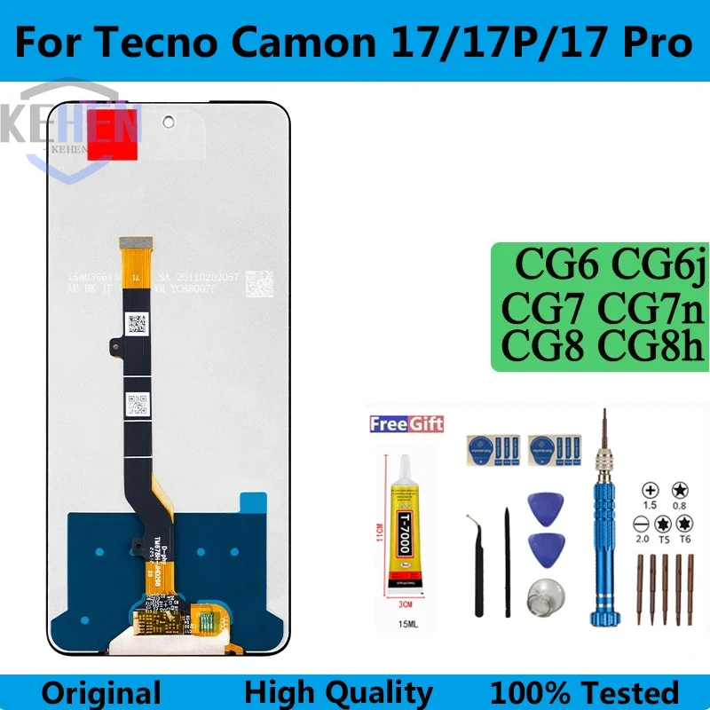 CG6 CG6j CG7 CG7n CG8 CG8h Premium Lcd For Tecno Camon 17 17P Display Touch Screen Digitizer Panel Assembly For Camon 17 Pro
CG6 CG6j CG7 CG7n CG8 CG8h Premium Lcd For Tecno Camon 17 17P Display Touch Screen Digitizer Panel Assembly For Camon 17 Pro
