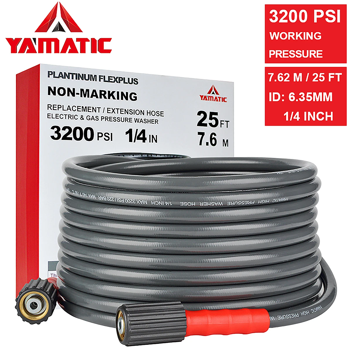 High Pressure Washer Hose Pipe Cord Water Cleaning Hose Heavy Duty Wear Resistance Upgrade With M22-14mm Metric Thread 3,200 PS
High Pressure Washer Hose Pipe Cord Water Cleaning Hose Heavy Duty Wear Resistance Upgrade With M22-14mm Metric Thread 3,200 PS