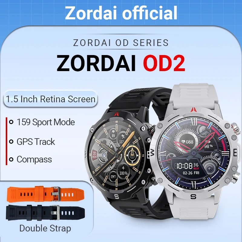 Zordai OD2 Smart Watch 1.5inch IP68 Waterproof BT Call Compass ECG Outdoor GPS Sports 380mAh Outdoor Fitness Tracker Smartwatch
Zordai OD2 Smart Watch 1.5inch IP68 Waterproof BT Call Compass ECG Outdoor GPS Sports 380mAh Outdoor Fitness Tracker Smartwatch