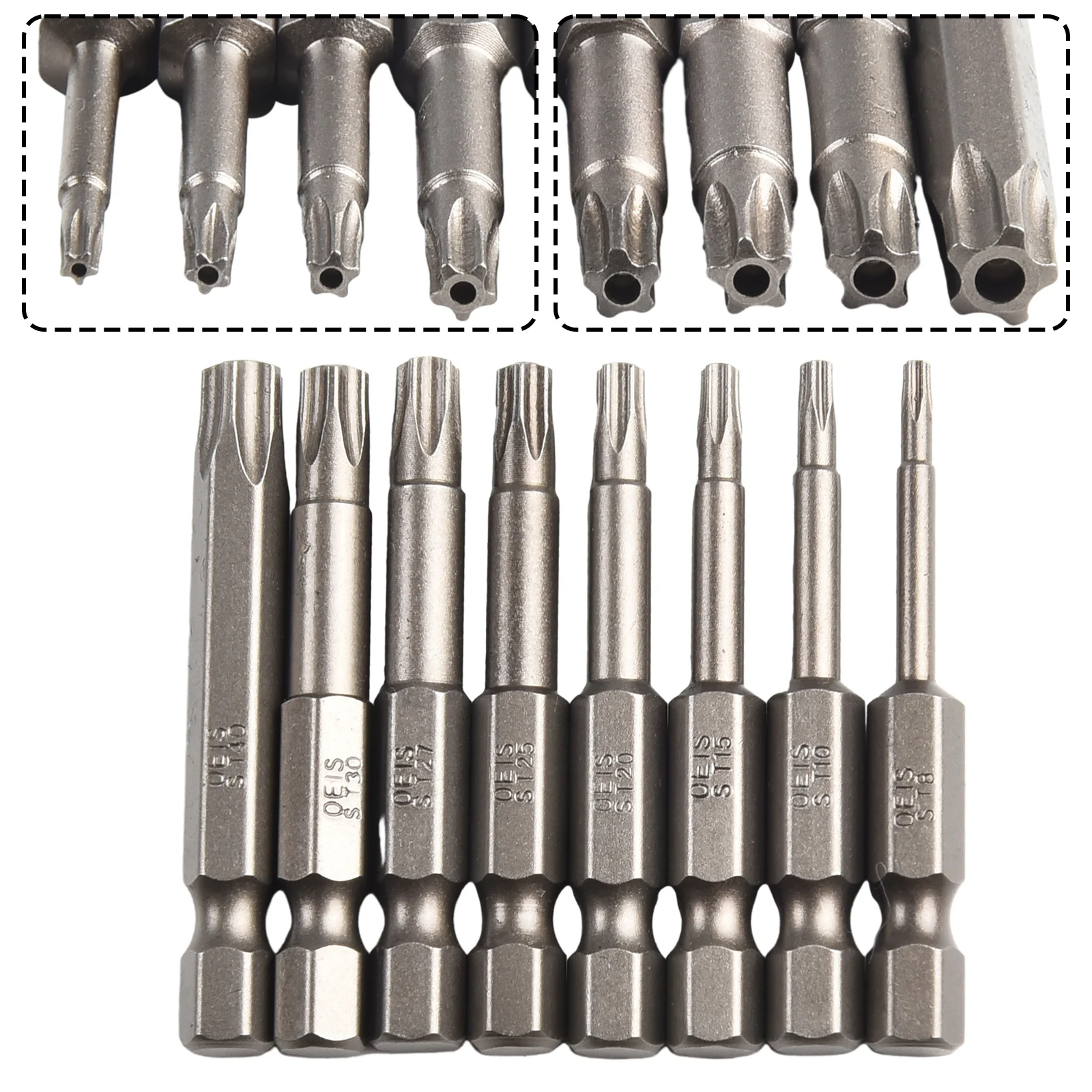 Efficient Unscrewing with Minimal Effort 8Pcs 50mm 14 Hex Shank Torx Screwdriver Bits for Electric Screwdrivers and Drills
Efficient Unscrewing with Minimal Effort 8Pcs 50mm 14 Hex Shank Torx Screwdriver Bits for Electric Screwdrivers and Drills