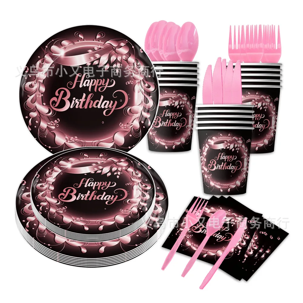 Pink Happy Birthday Disposable Tableware Set Paper Plates Napkins Cups For Baby Shower Girls Kids Birthday Party Suppliers
Pink Happy Birthday Disposable Tableware Set Paper Plates Napkins Cups For Baby Shower Girls Kids Birthday Party Suppliers