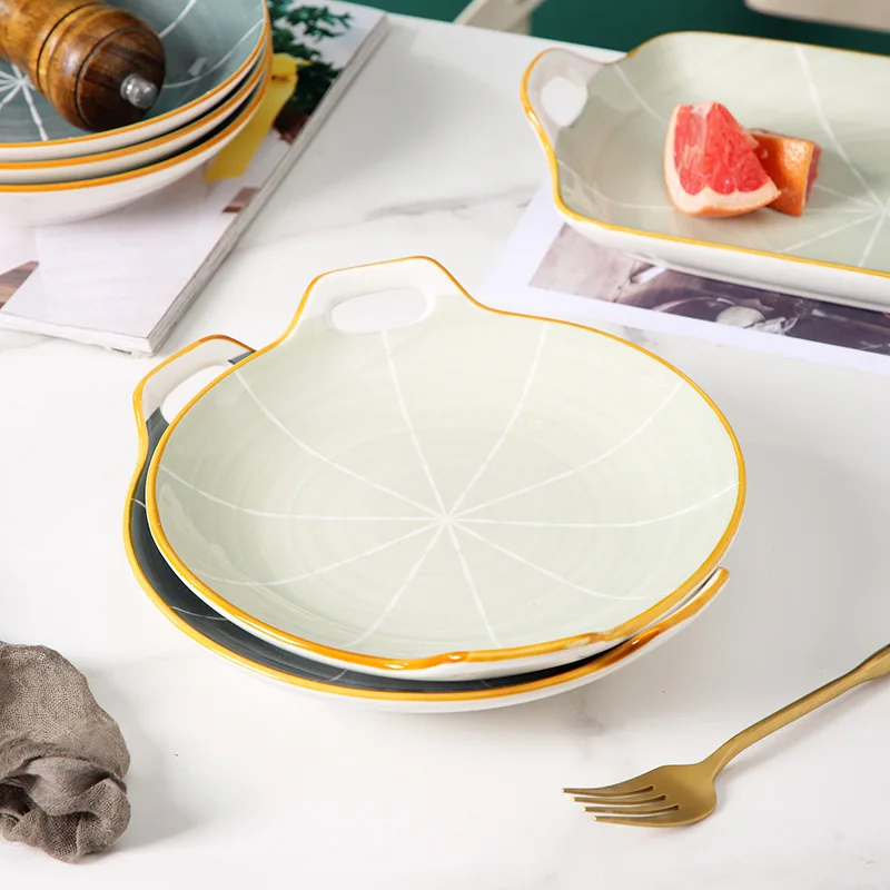 9-inch Binaural Round Plate Simple Nordic Style Underglaze Ceramic Tableware Household Meal Plate Dinnerware Set
9-inch Binaural Round Plate Simple Nordic Style Underglaze Ceramic Tableware Household Meal Plate Dinnerware Set