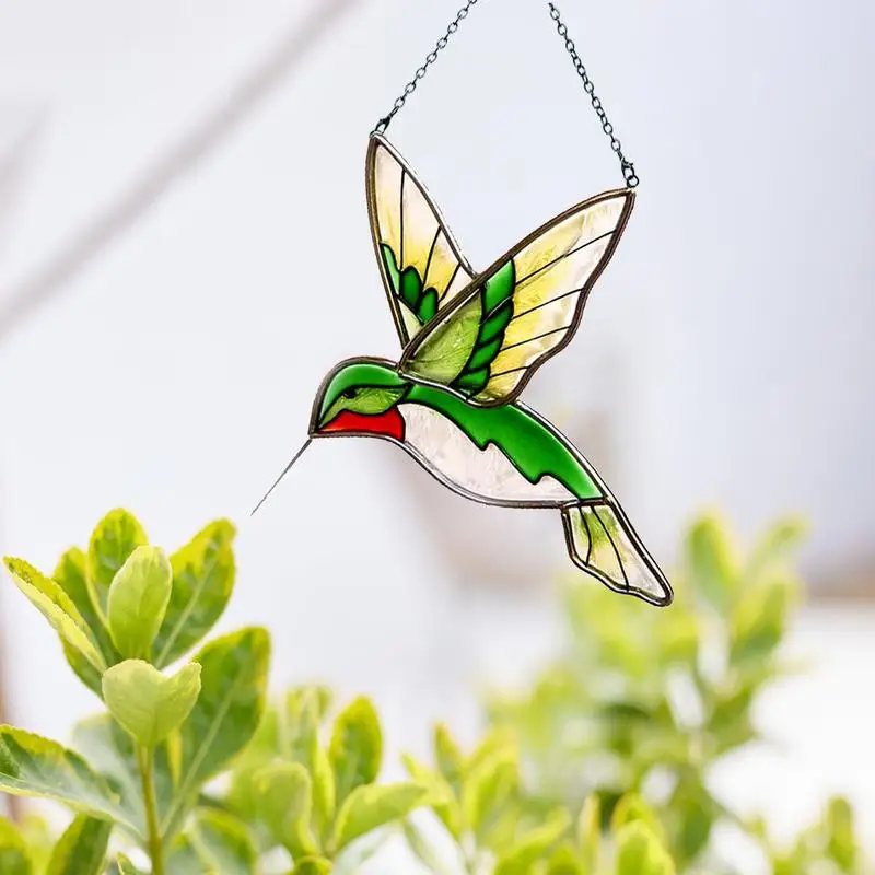 Glass Pattern Hummingbird Stained Window Hangings Acrylic Suncatcher Ornaments Colored Bird Decoration Accessory for Home Window
Glass Pattern Hummingbird Stained Window Hangings Acrylic Suncatcher Ornaments Colored Bird Decoration Accessory for Home Window