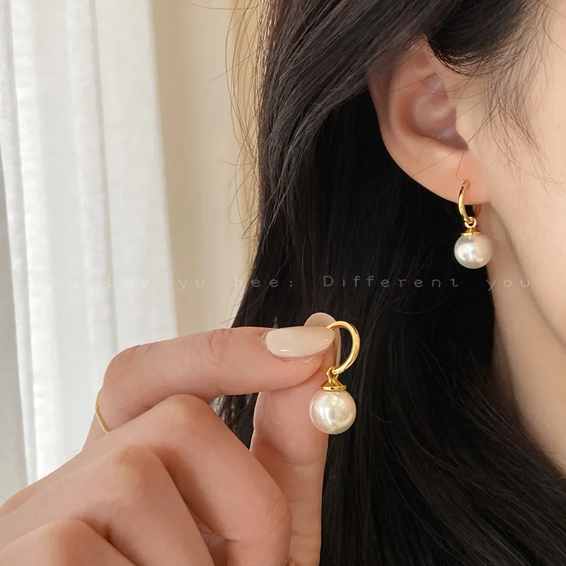 Boucles d'oreilles en perles d'eau douce naturelles pour femmes, boucles d'oreilles en argent regardé 2023, bijoux en perles véritables, cadeau de mariage, 925 1