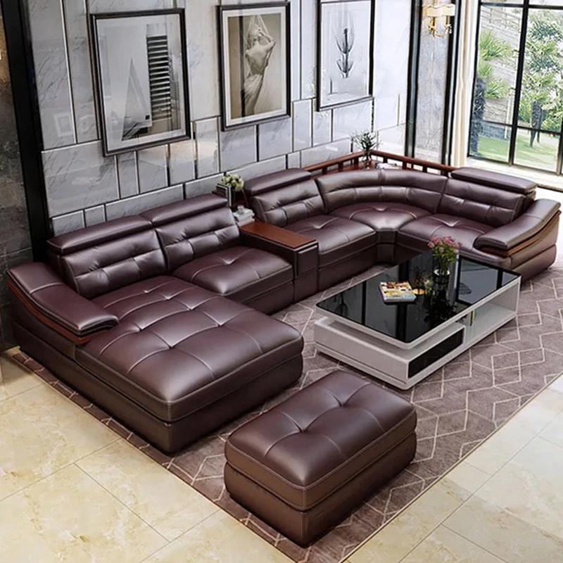 Leather sofa head layer cowhide modern minimalist sofa size apartment living room corner sofa U-shaped combination furniture
Leather sofa head layer cowhide modern minimalist sofa size apartment living room corner sofa U-shaped combination furniture