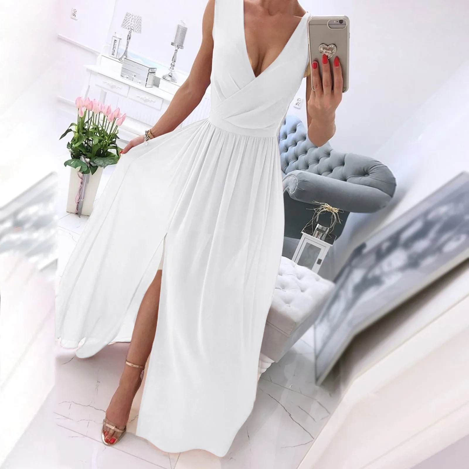 2023 Summer Elegant Solid Color Maxi Dresses Lady Beach V-Neck Dresses Summer Party Casual A-Line Midi Formal Dress
2023 Summer Elegant Solid Color Maxi Dresses Lady Beach V-Neck Dresses Summer Party Casual A-Line Midi Formal Dress