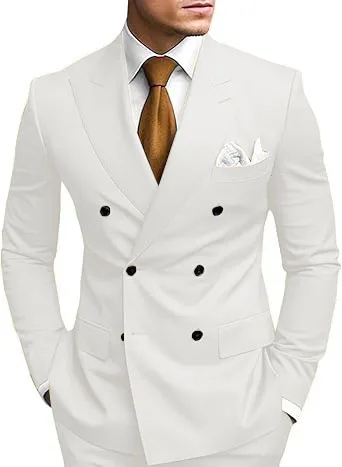 طقم ملابس رجالي مكون من قطعتين مزدوج الصدر، بدلة مزدوجة الشق لفساتين الزفاف، بدلة كاجوال للتخرج طقم ملابس رجالي مكون من قطعتين مزدوج الصدر، بدلة مزدوجة الشق لفساتين الزفاف، بدلة كاجوال للتخرج