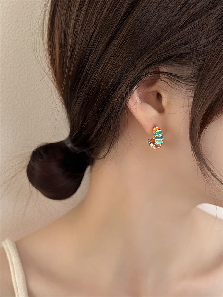 Simple Temperament Short Korean Earrings Funny Cute Multi Colorful Ear Rings Jewelry
Simple Temperament Short Korean Earrings Funny Cute Multi Colorful Ear Rings Jewelry