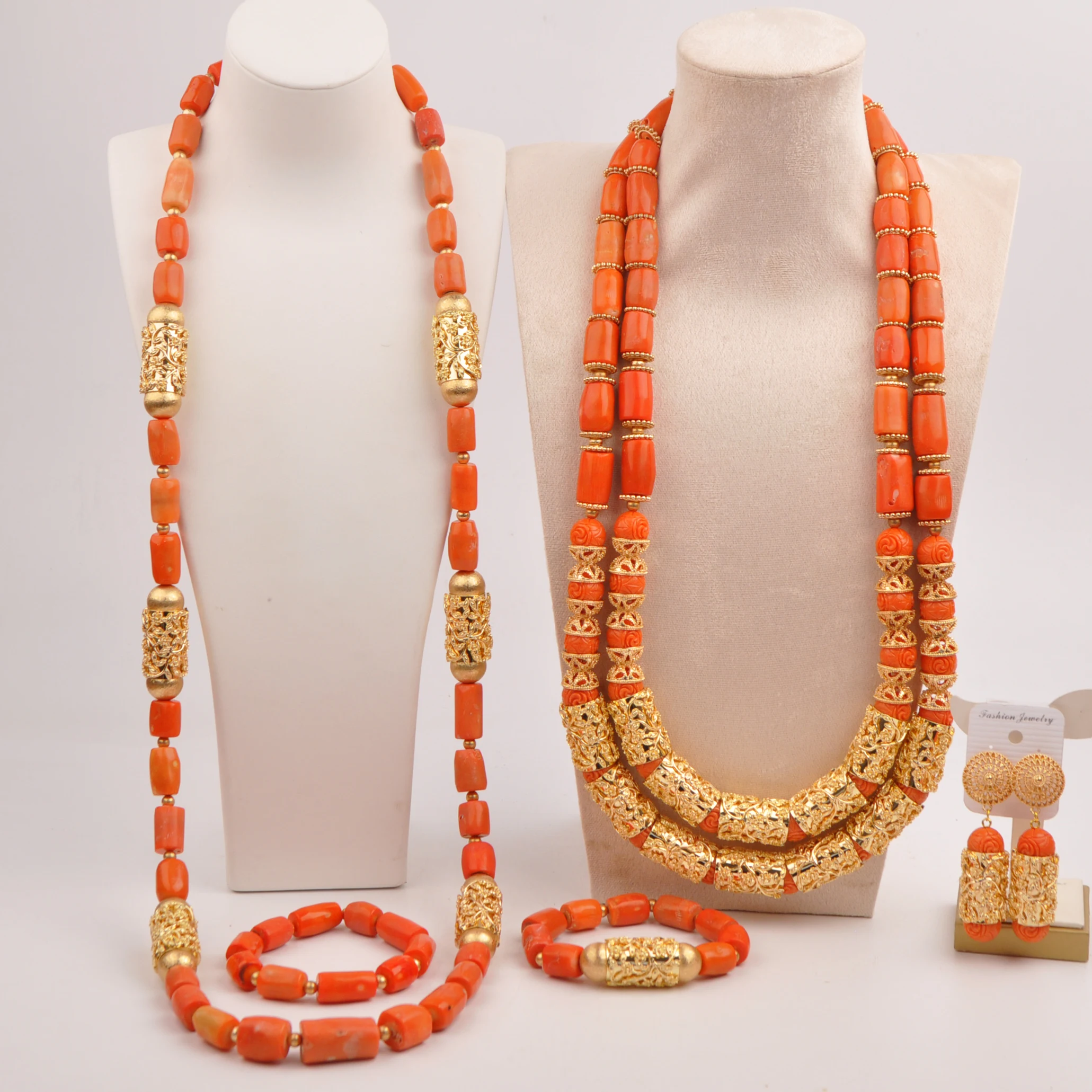 Fashion Orange Original Coral Bead Necklace African Wedding Coral Jewelry Set for Couple
Fashion Orange Original Coral Bead Necklace African Wedding Coral Jewelry Set for Couple