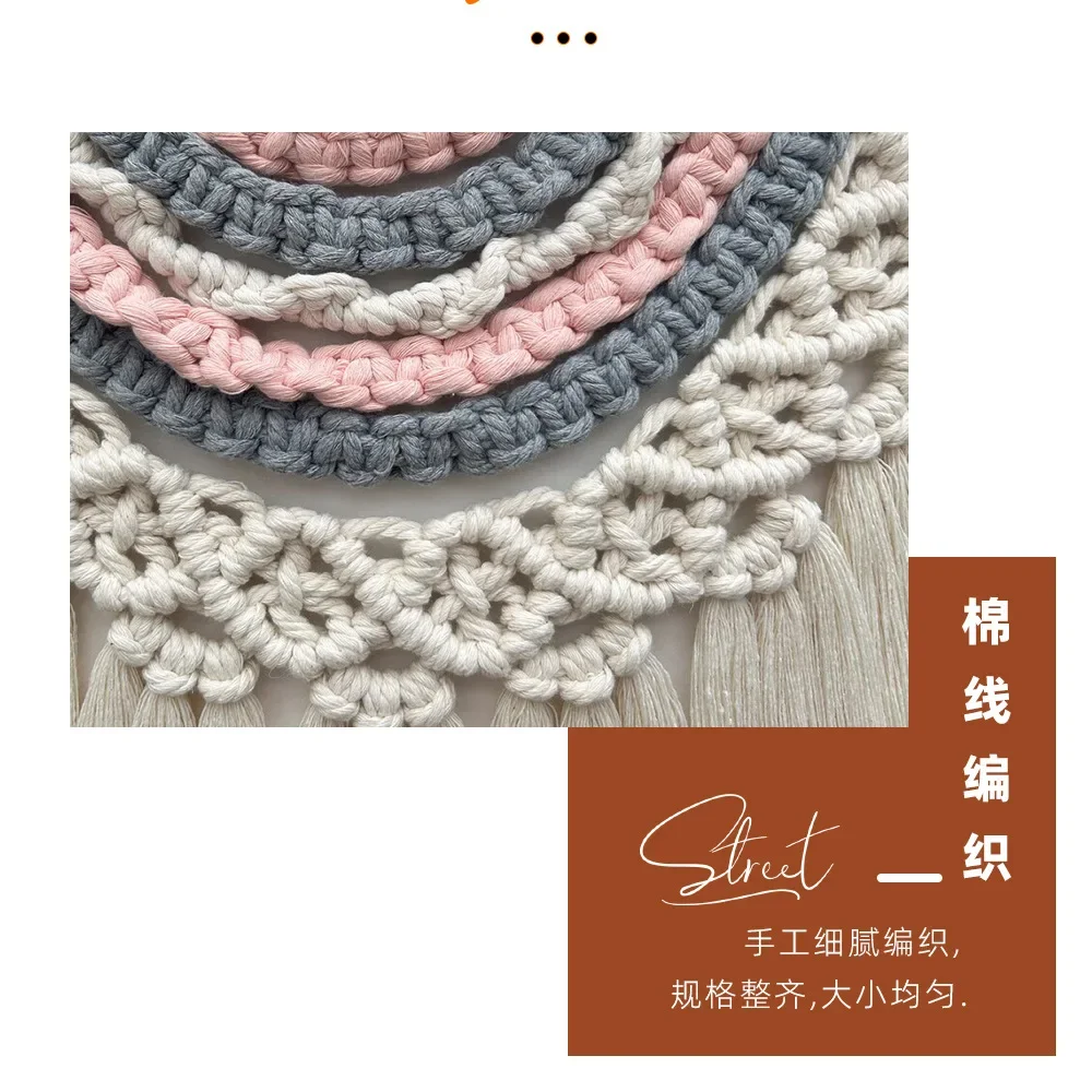 Bohemian Chic Macrame Wall Tapestry - Handwoven Cotton Rope Art for Modern Boho Living 4 Se339eec1215f45fc8cfc5aac87959f54j