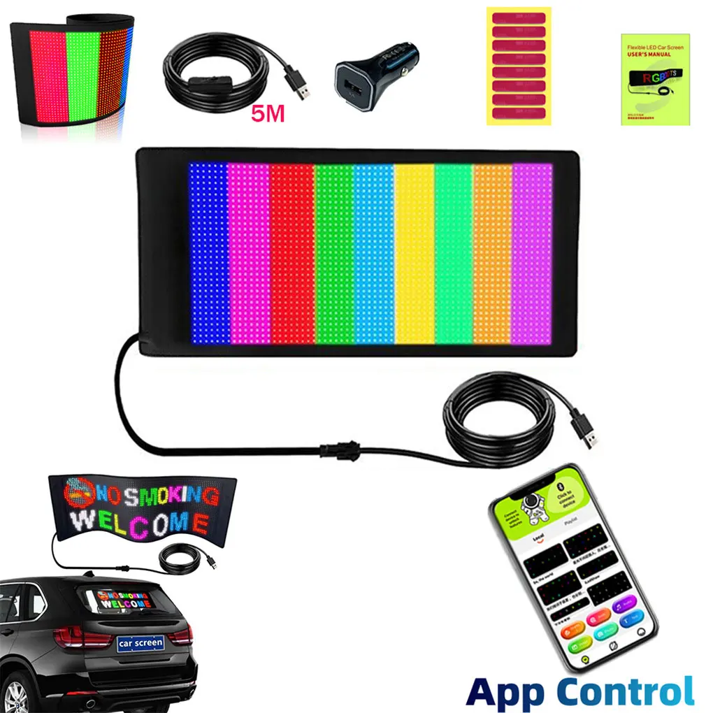 USB 5V LED Car Sign Bluetooth-compatible App Control Led Panel Display LED Matrix Pixel Panel Scrolling Advertising LED Signs
USB 5V LED Car Sign Bluetooth-compatible App Control Led Panel Display LED Matrix Pixel Panel Scrolling Advertising LED Signs