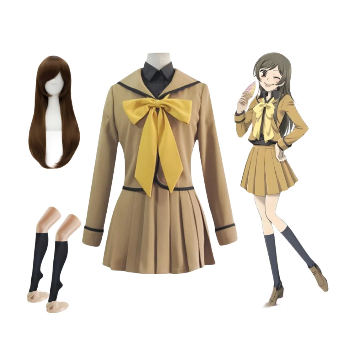 

Anime kamisama Love Momozono Nanami God Cosplay Costume Wig Socks School Uniform JK Sailor Dress Suit