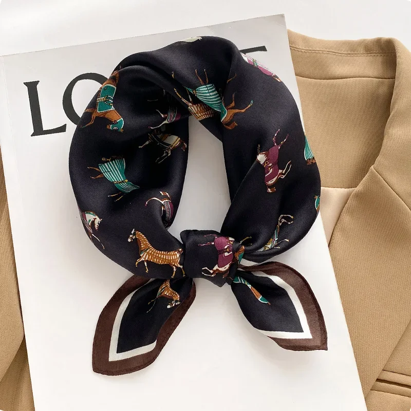 

Новый винтажный Модный стильный квадратный шарф женский шелковый шарф защитный шейный шарф для защиты шеи французский ободок