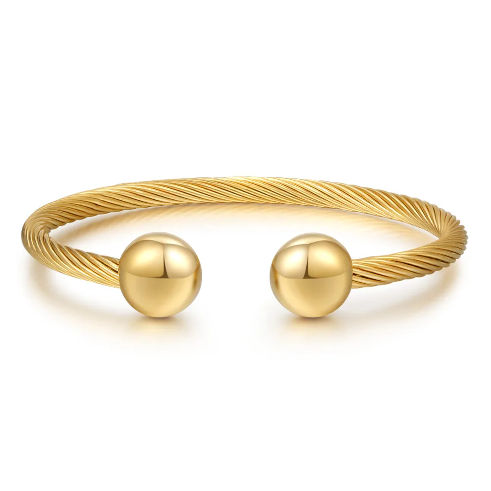 New Brand Bangle Gold Color Stainless Steel Bangle For Women Jewelry Round Ball Charm Women Cuff Bangles Men Bracelets
New Brand Bangle Gold Color Stainless Steel Bangle For Women Jewelry Round Ball Charm Women Cuff Bangles Men Bracelets