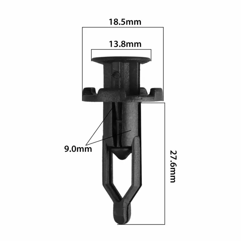 100* 9mm Fender Bumper Retainer Rivet Fasteners Clips Durable Black Plastic Accessories Universal For Side Skirts/ Bumpers
100* 9mm Fender Bumper Retainer Rivet Fasteners Clips Durable Black Plastic Accessories Universal For Side Skirts/ Bumpers