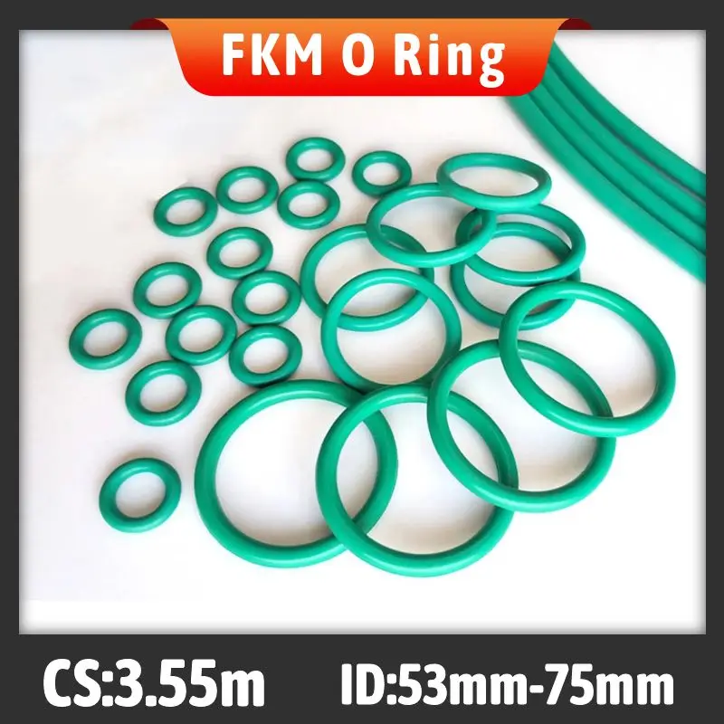 

10PCS Fluorine rubber FKM O-ring CS 3.55mm / ID 53/54.5/56/58/60/61.5/63/65/67/69/71/73/75 mm