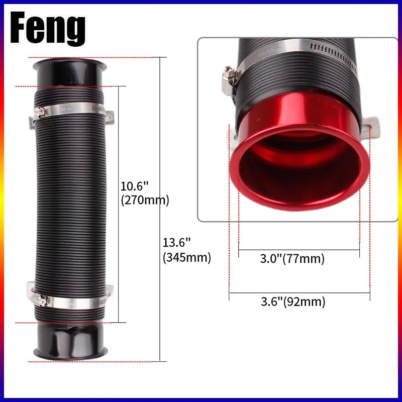 Universal 76mm 3-inch Adjustable Flexible Duct Tube Intake Turbo Intake Hose Guide Pipe Car Modification
Universal 76mm 3-inch Adjustable Flexible Duct Tube Intake Turbo Intake Hose Guide Pipe Car Modification