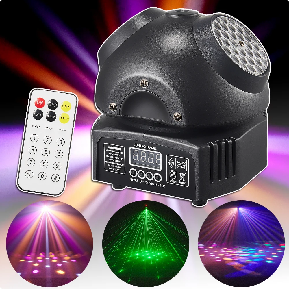 

Yuer Mini Beetle DJ дискошар освещение Красочный Светодиодный луч зеленый лазер движущийся головной свет DMX512 стробоскоп для ночного клуба вечерние Show