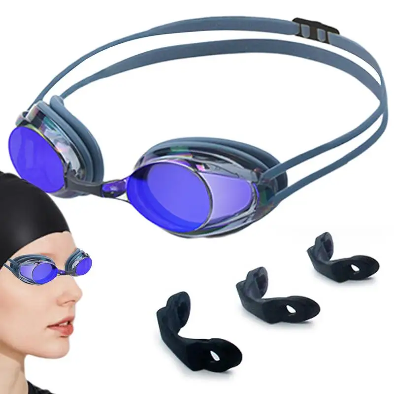 

Competitive Swimming Goggles Mirrored Anti Fog Pool Goggles HD Clarity Waterproof No Leaking Polycarbonate Lens With Comfortable