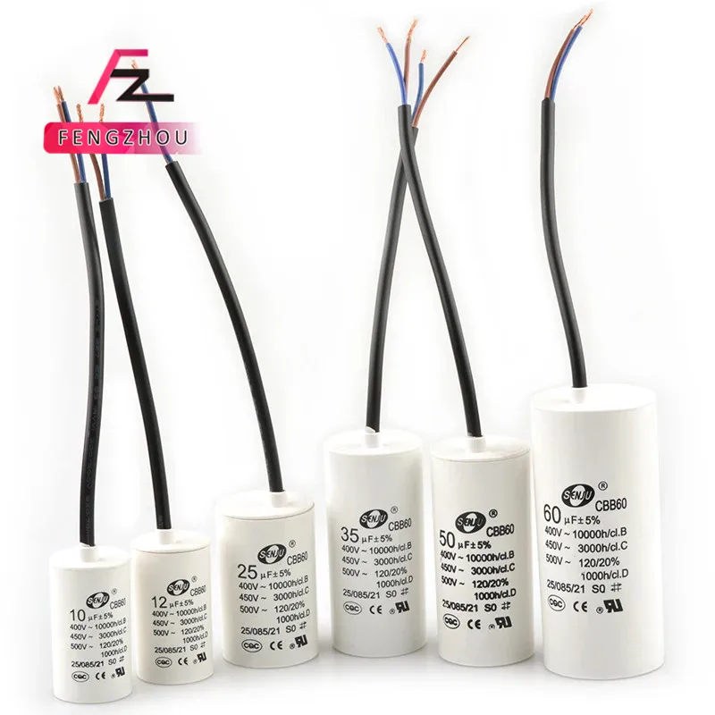 Motor Run Capacitors CBB60 450V AC Starting Capacitor 3/4/5/6/8/10/12/14/15/16/18/20/25/30/40/45/70/80UF for Washing Machine
Motor Run Capacitors CBB60 450V AC Starting Capacitor 3/4/5/6/8/10/12/14/15/16/18/20/25/30/40/45/70/80UF for Washing Machine