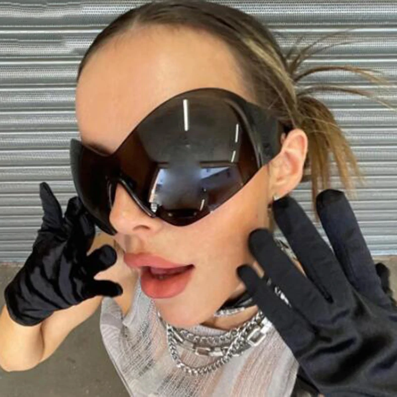 

New Steampunk Oversized Sunglasses for Women Trends Punk Y2k Sun Glasses Goggle Men 2000'S Brand Designer Eyewear De Sol Oculos