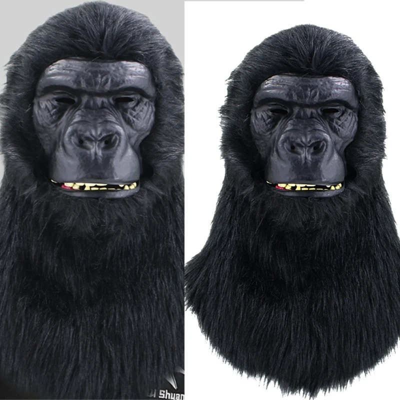 

Маска обезьяны Страшная маска Маска головы гориллы Хэллоуин Декорации Маски с волосами