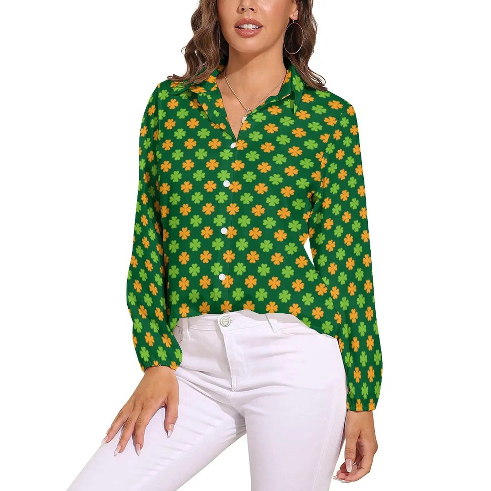 St Patricks Day Blouse Shamrock Print Aesthetic Graphic Blouses Womens Street Style Shirts Autumn Long-Sleeve Oversized Top
St Patricks Day Blouse Shamrock Print Aesthetic Graphic Blouses Womens Street Style Shirts Autumn Long-Sleeve Oversized Top