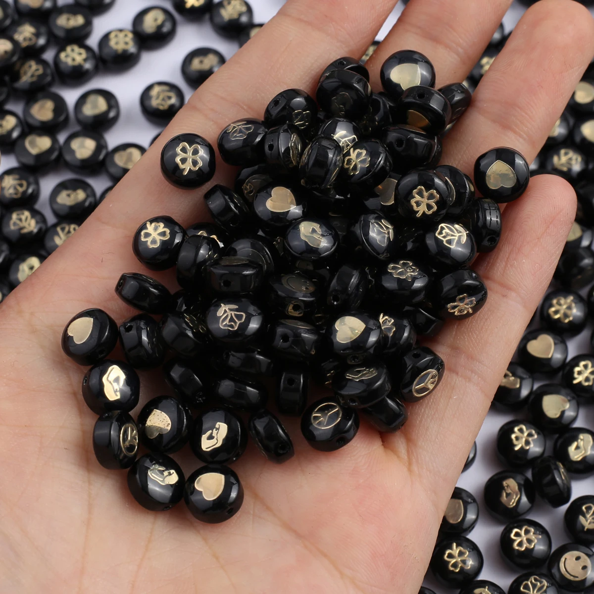 50PCS Wholesale Natural Shell Black Circular Beads with Numeric Alphabet Pattern Loose Spacer Beads Jewelry Making DIY Necklaces
50PCS Wholesale Natural Shell Black Circular Beads with Numeric Alphabet Pattern Loose Spacer Beads Jewelry Making DIY Necklaces