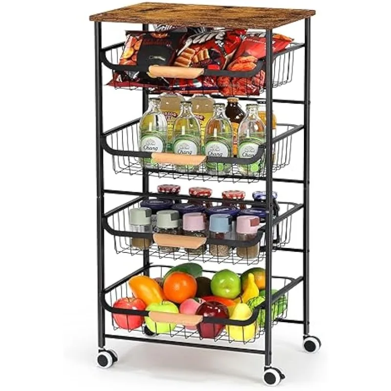 HEOMU 5 Tier Rolling Kitchen Storage Cart, Metal Microwave Stand Kitchen Island Cart on Wheels with Storage for Kitchen, Bat
HEOMU 5 Tier Rolling Kitchen Storage Cart, Metal Microwave Stand Kitchen Island Cart on Wheels with Storage for Kitchen, Bat