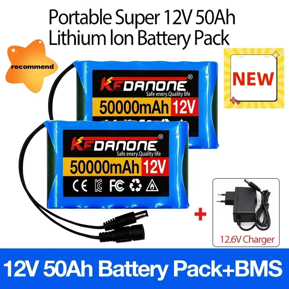 18650 3S2P 12V 50000mah Original Lithium Ion Battery DC 12.6V 50Ah Rechargeable CCTV, Camera Monitor Replacement Battery+Charger
18650 3S2P 12V 50000mah Original Lithium Ion Battery DC 12.6V 50Ah Rechargeable CCTV, Camera Monitor Replacement Battery+Charger