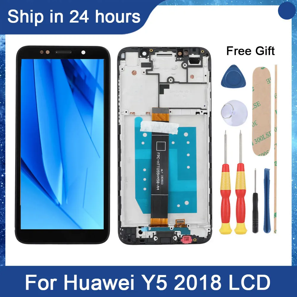 

Ainзнать 5,45 ''для Huawei Y5 Prime 2018 ЖК-дисплей сенсорный экран дигитайзер в сборе Y5 2018 DRA-LX2 ЖК-экран Замена