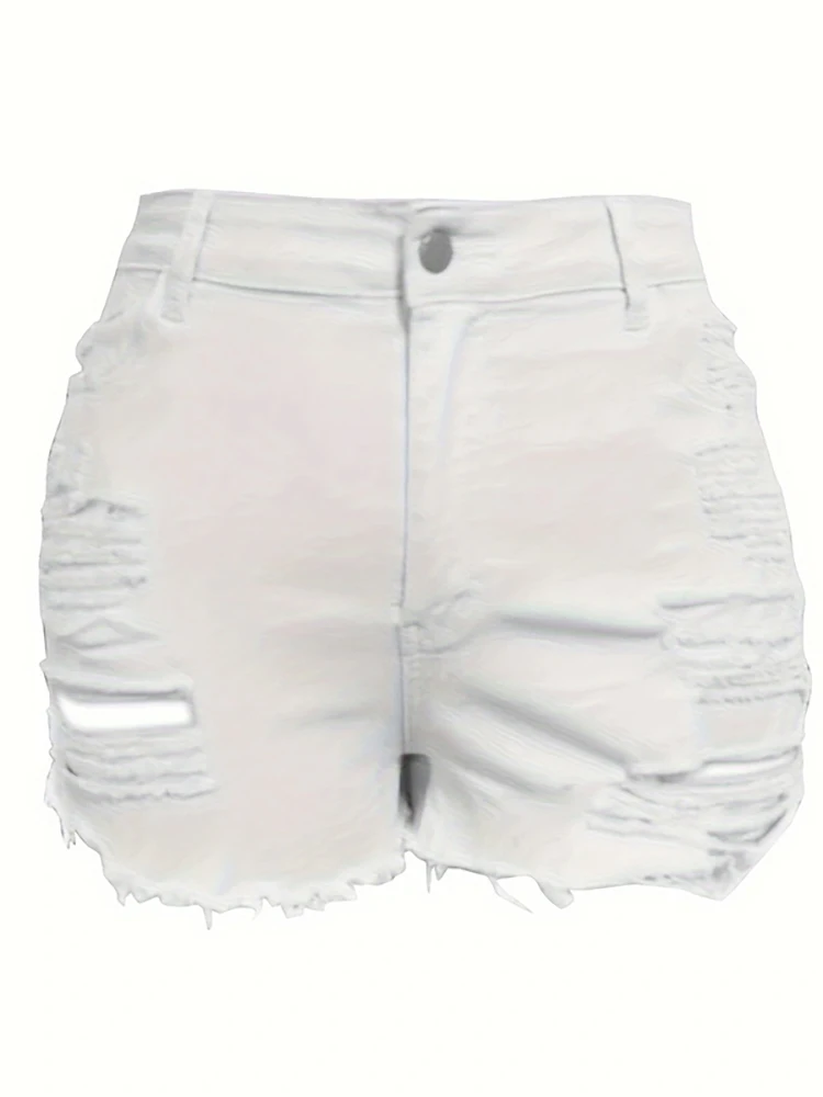 

Hot Girl Denim Shorts White New Raw Edge Plus Size Jeans Summer Women's High Waist Slim Thin Hip-covering Ultra Short Hot Pants