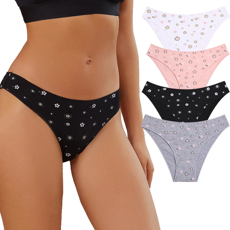 Sexy Women Cotton Panties Floral Pattern Low Rise Briefs High Elastic Breathable Underwear for Female Soft Intimates Lingerie
Sexy Women Cotton Panties Floral Pattern Low Rise Briefs High Elastic Breathable Underwear for Female Soft Intimates Lingerie